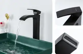 Смеситель для раковины Gappo G1007-86 высокий, Черный матовый