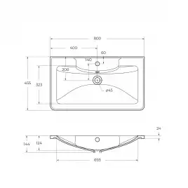 Раковина из искусственного камня BelBagno BB800/455-LV-ART-ALR-NERO, чёрная матовая
