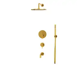 Душевая система для ванны WHITECROSS Y brushed gold YSET07GLB, скрытого монтажа, Золото брашированное