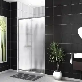 Душевая дверь BelBagno UNO-195 110 см, UNO-195-BF-1-110-CH-CR, профиль Хром, стекло Рифленное