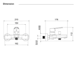 Смеситель для ванны Aquatek Лугано AQ1740CR, Хром