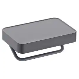 Держатель для туалетной бумаги AVS Pawns черный матовый, с полочкой