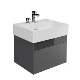 Тумба под раковину Kerama Marazzi LOGICA 60 см, LOG.60.2\ST подвесная, стальной серый