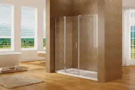 Душевая дверь Aquanet Cinetic 200 см, AE12-N-120H190U-CT + AE12-F-80H190U-CT, профиль Хром, стекло Прозрачное