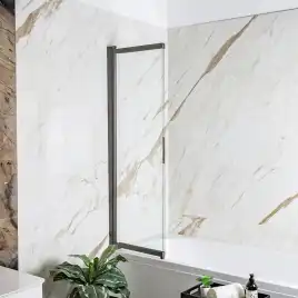 Шторка на ванну AVS Слайдер Плюс 80 см профиль оружейная сталь, стекло прозрачное, 803-0011-150-82-WS-T