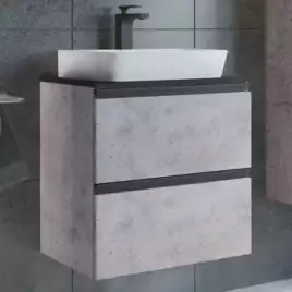 Тумба с умывальником Comforty Эдинбург 60-2 Бетон светлый, 00-00005700