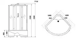 Душевая кабина Niagara Luxe 100х100х215 NG-7710W высокий поддон, с гидромассажем