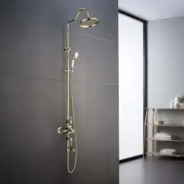 Душевая система Aquatek КЛАССИК AQ2543PG с термостатом, Золото глянцевое