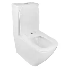 Унитаз напольный Azario LEVANTO AZ-1228A безободковый, с бачком и сидением микролифт, Белый глянцевый