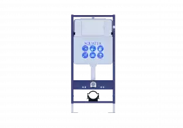 Унитаз с инсталляцией Aquatek Ника SET AQUATEK НИКА-017 4в1 с сиденьем Микролифт и черной клавишей смыва