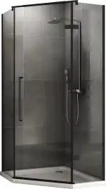 Душевой уголок ABBER Ewiges Wasser 90х90 см, AG05090B, профиль черный, стекло прозрачное