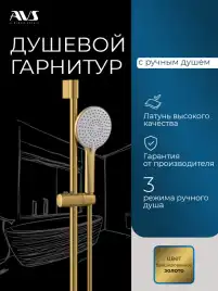 Душевой гарнитур AVS 811-650-BG, брашированное золото