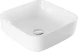 Раковина накладная Aquanet CITY-1 38,5х38,5х14 квадратная, Белая глянцевая