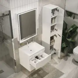 Тумба под раковину Grossman Виста 58 подвесная, белая глянцевая (105858)