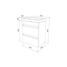 Тумба с раковиной IDDIS Zodiac 50, подвесная, Белая, ZOD5CB0i95K