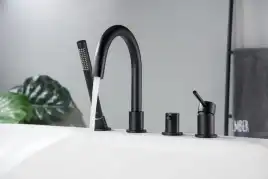 Смеситель на борт ванны Aquatek Европа AQ1348MB, однорычажный, с внутренней частью, Черный матовый