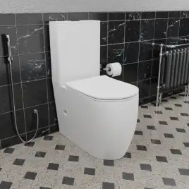 Унитаз-компакт Ceramalux 1289A, безободковый, с бачком и сидением микролифт Белый