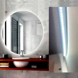 Зеркалос подствекой AVS Тахо 100 см, часы и антипар