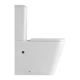 Унитаз-компакт Azario Terra AZ-6003-A напольный, безободковый, со смывом Торнадо, в комплекте с бачком и сиденьем микролифт, Белый глянцевый