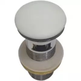 Донный клапан для раковины CeramaLux RD001 с переливом, Белый матовый