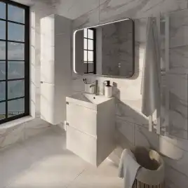 Тумба с раковиной AVS Гармония 50 SL белая, K821-07SL-500WG-217-500WG