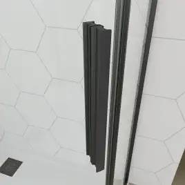Душевой угол Veconi Ottimo P10 B, 900x900x1900, черный матовый, стекло тонированное матовое