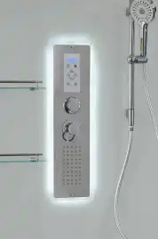 Душевая кабина AvaCan V2010LED 100x100 см, низкий поддон, с крышей