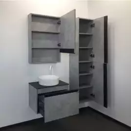 Тумба с умывальником Comforty Эдинбург 60 Бетон светлый, 00-00002782
