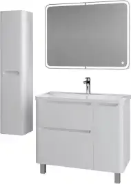 Тумба под раковину Grossman Адель 100 напольная, белая глянцевая (1010002)