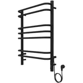 Полотенцесушитель электрический 50х70 Aquatek Пандора П7 AQ EL RPC0770BL, диммер справа, Черный матовый