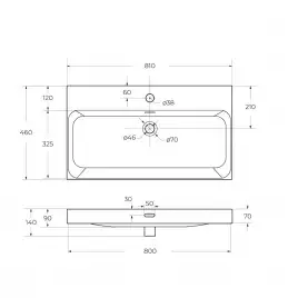 Керамическая раковина BelBagno BB-8078-80