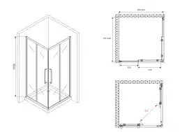 Душевой уголок ABBER Schwarzer Diamant 80х80 см, AG02080BDTH, профиль черный, стекло тонированное
