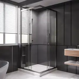 Душевой уголок Veconi Premium Trento 90х90 PTC20-GR-9090-01-C4, стекло Прозрачное профиль Брашированный графит