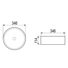 Раковина накладная Azario 346х346х114 AZ-3134-MFG SP, цвет Серый