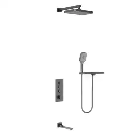 Душевая система  Vincea  VSFW-431T1RGM VSFW-431T1RGM  с термостатом, встраиваемая, вороненная сталь