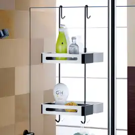 Полка AVS Kori, 30 см, хром, двухъярусная