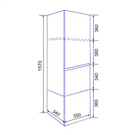 Шкаф-пенал Azario Эстима 35 CS00094556 левый подвесной, Белый глянцевый