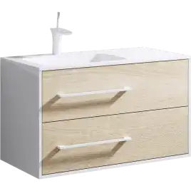 Тумба с раковиной подвесная Aqwella 5 Stars Miami 90 см, Mai.01.09/L, цвет Дуб сонома