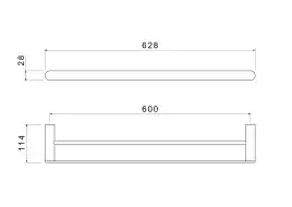 Держатель полотенец 600 мм Aquatek Лира AQ4430MB двойной, Черный матовый