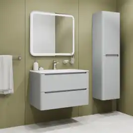 Тумба с раковиной IDDIS Edifice 80, подвесная, Светло-серый, EDI80L0i95K