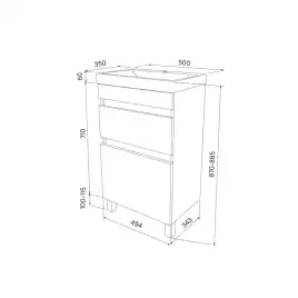 Тумба с раковиной IDDIS Zodiac 50, напольная, Белая, ZOD5CBFi95K