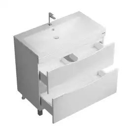 Тумба под раковину Grossman Виста 90 напольная, белая глянцевая (109067)