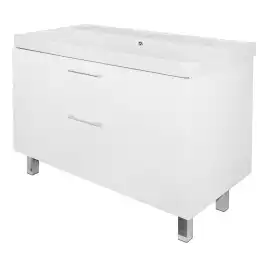 Тумба с раковиной Azario Ника 100 CS00089955, напольная, Белая глянцевая
