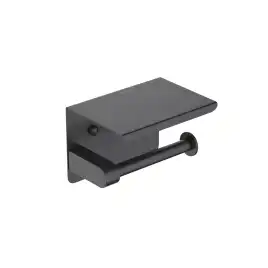 Держатель туалетной бумаги Aquatek Европа AQ4939MB с полкой, Черный матовый