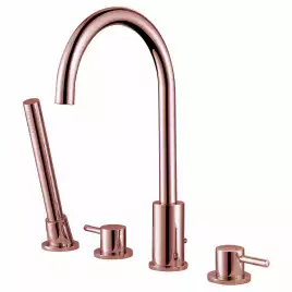 Смеситель на борт ванны Abber Wasser Kreis AF8113RG, двухвентельный, с внутренней частью, Золото розовое