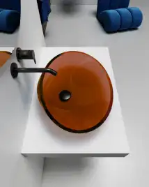 Раковина накладная ABBER KRISTALL 53,5х42,5х15 AT2812Opal, овальная, коричневая