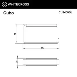 Держатель туалетной бумаги Whitecross CUBO black, CU2460BL, Черный матовый