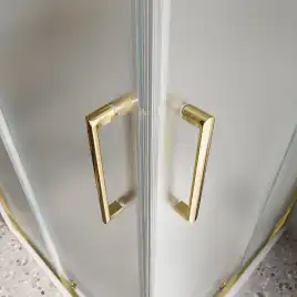 Душевой уголок BelBagno LUCE-A-2-90-P-ORO стекло рифленное матовое, профиль Золото глянцевое