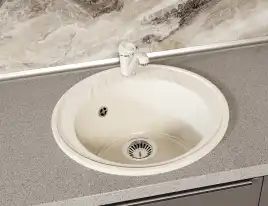 Кухонная мойка AZARIO Solo 505x505x190 искусственный мрамор, цвет бежевый: CS00105232