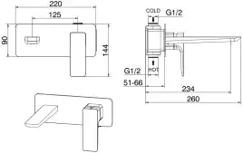 Смеситель для раковины Allen Brau Infinity 5.21003-00 встраиваемый, с внутренней частью, Хром